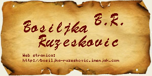 Bosiljka Ružesković vizit kartica